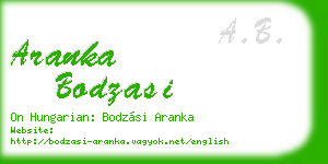 aranka bodzasi business card